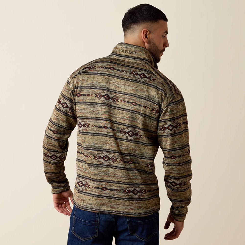 Caldwell 1/4 Zip Sweater in Oxford Tan Southwest by Ariat International