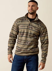 Caldwell 1/4 Zip Sweater in Oxford Tan Southwest by Ariat International