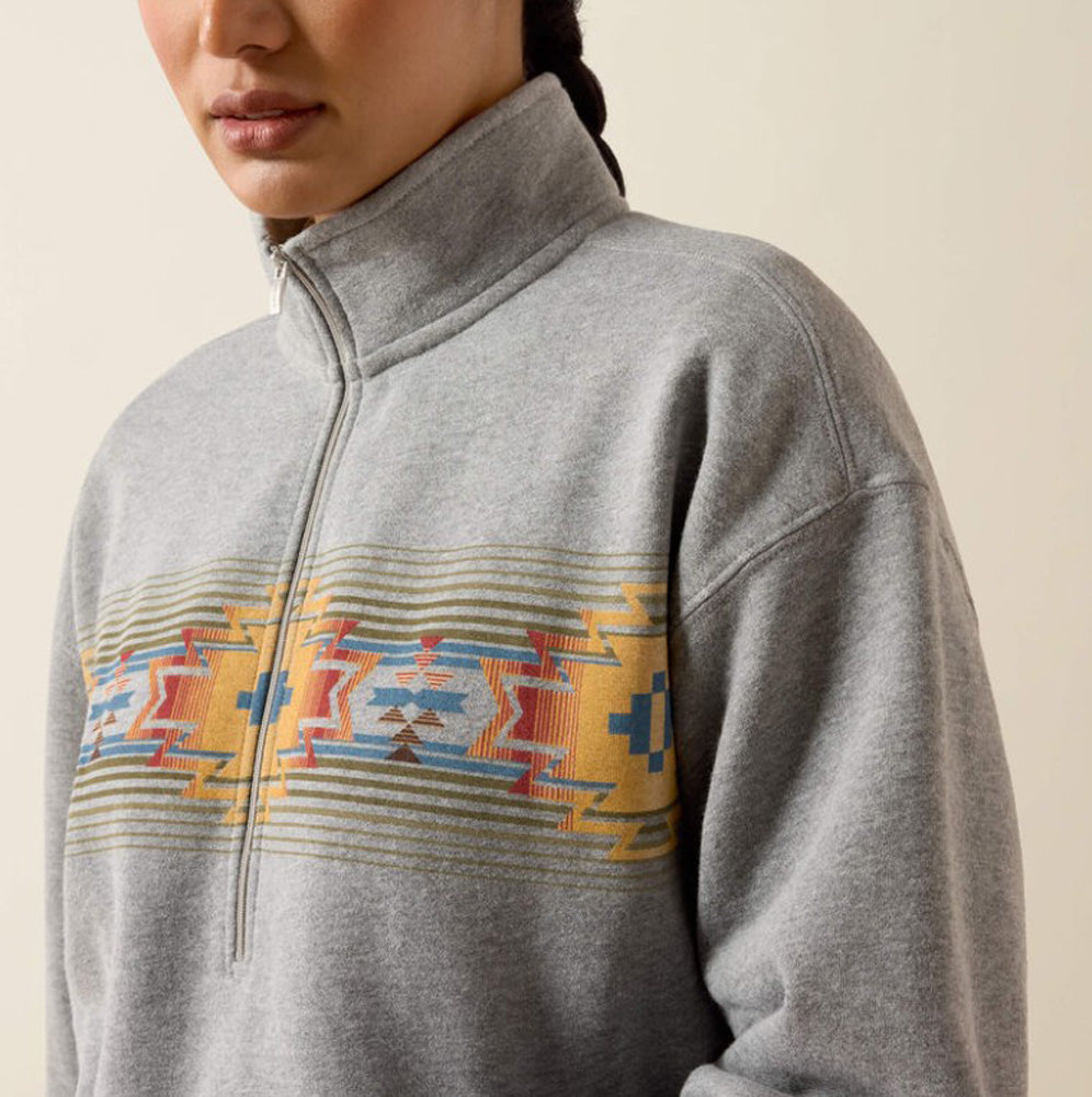 Selena 1/2 Zip Sweatshirt in Heather Grey by Ariat