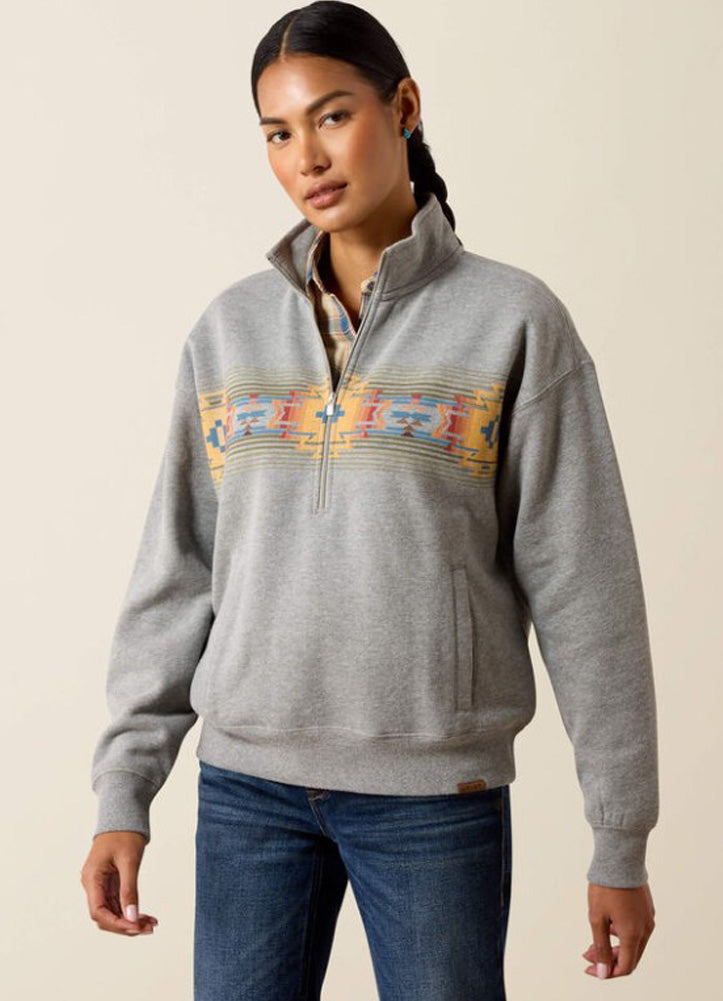 Selena 1/2 Zip Sweatshirt in Heather Grey by Ariat