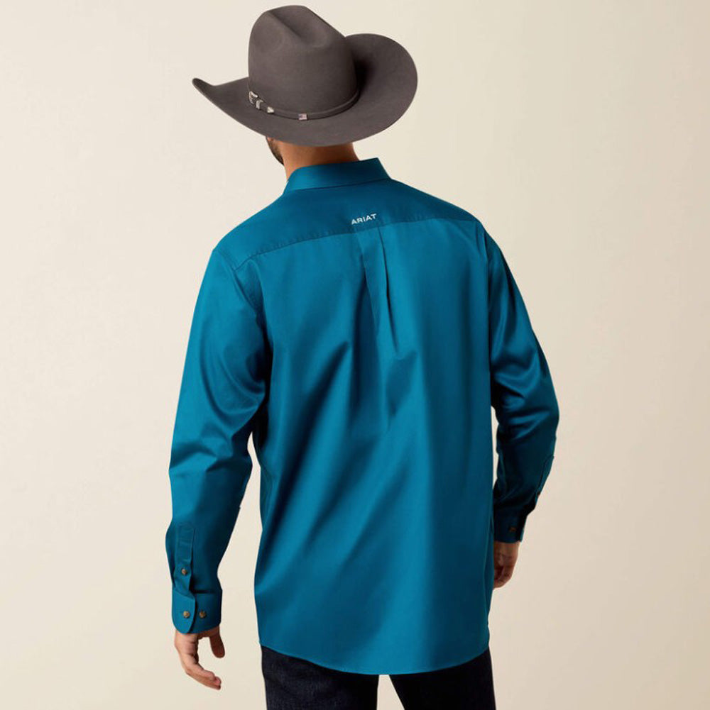 Team Logo Twill LS in Lyons Blue/Mint by Ariat