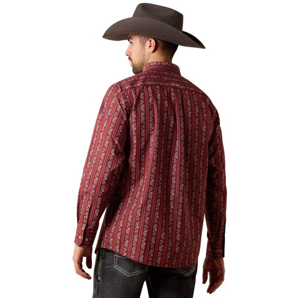 Team Dutton LS in Ketchup Pailsey Stripe by Ariat