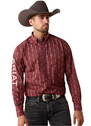 Team Dutton LS in Ketchup Pailsey Stripe by Ariat