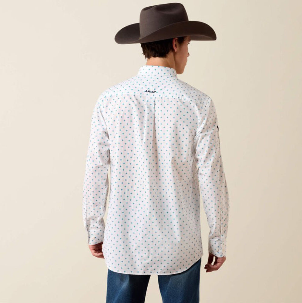 Team Emory Fitted LS in White Multi Geo by Ariat