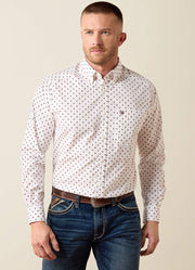 Mens Campbell LS Shirt White Geometric by Ariat