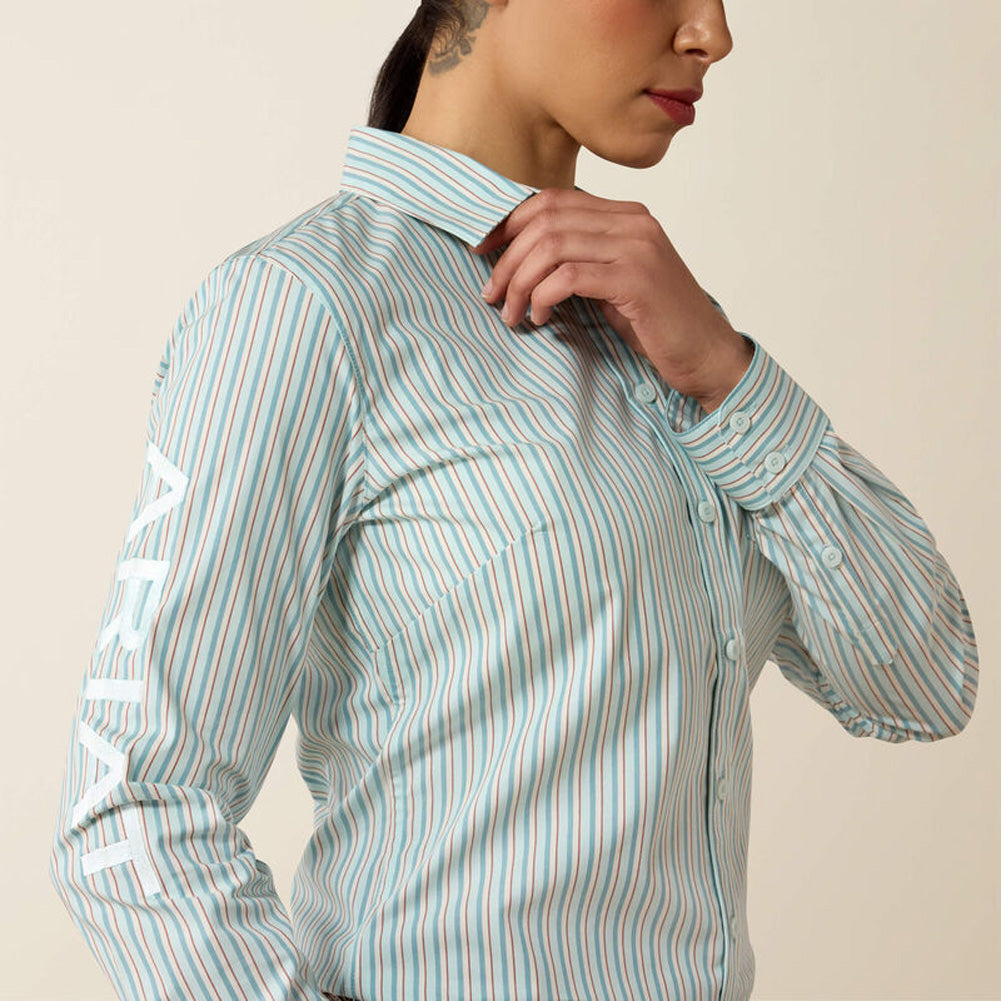 Team Kirby LS in Saltwater Henna Stripe by Ariat