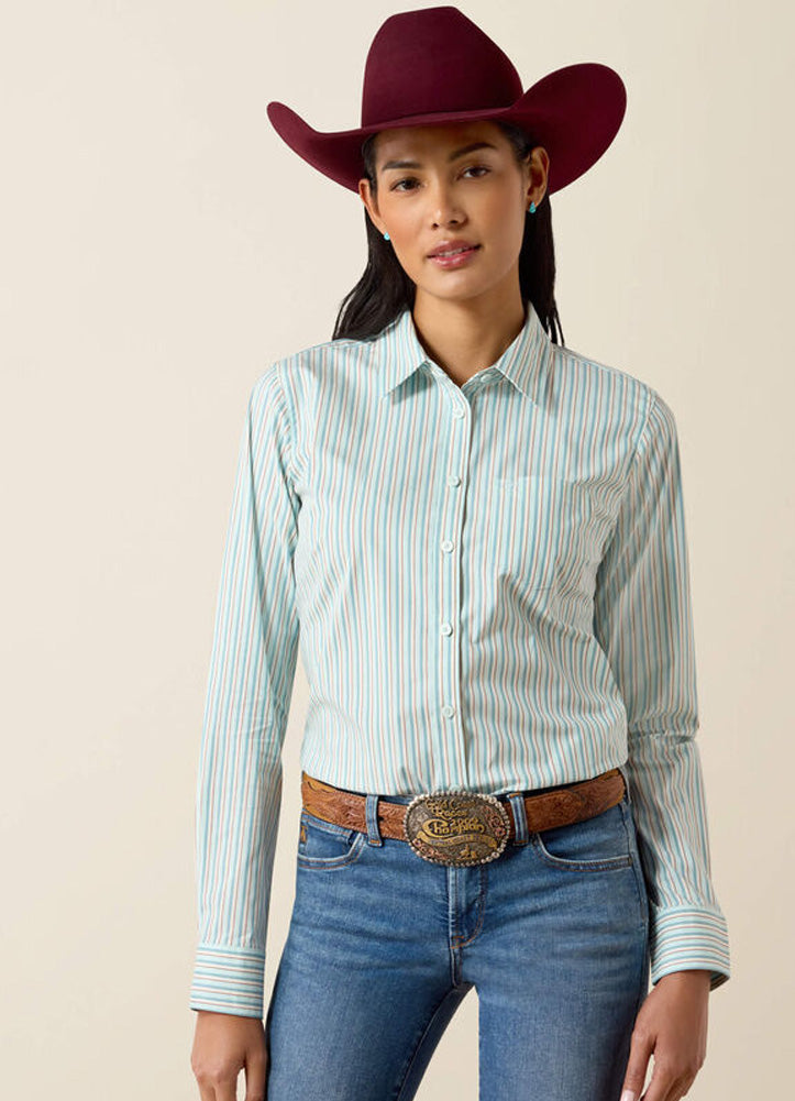 Kirby LS in Saltwater Henna Stripe by Ariat