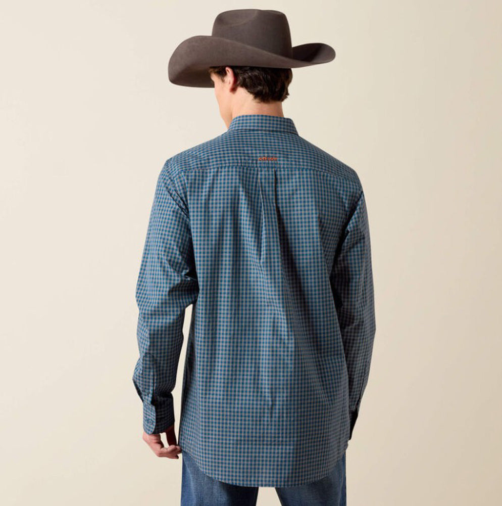 Pro Whit Fitted LS in Sailor Blue Micro Geo by Ariat