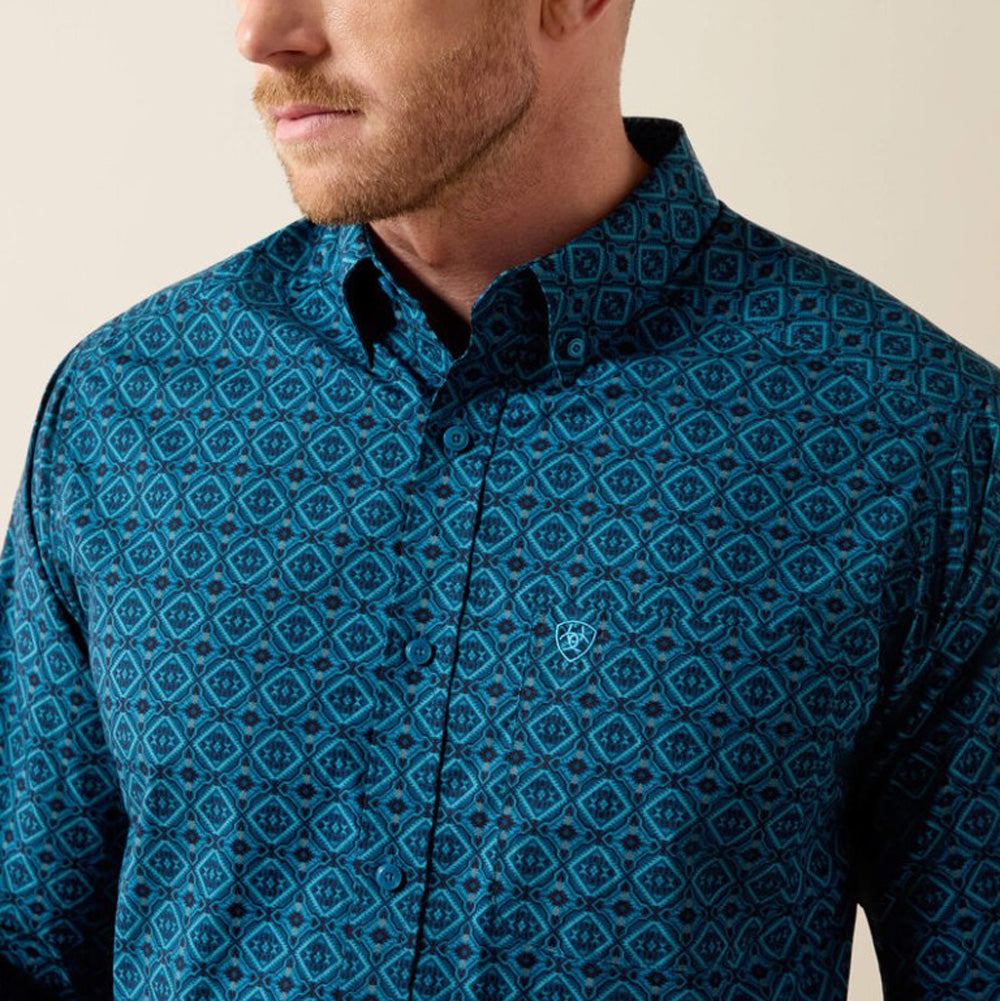 Peck LS in Sailor Blue Medallion by Ariat