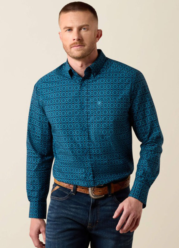 Peck LS in Sailor Blue Medallion by Ariat