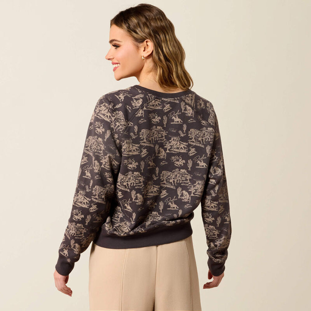 Essential Crew Sweatshirt in Retro Rodeo Carbon Copy by Ariat