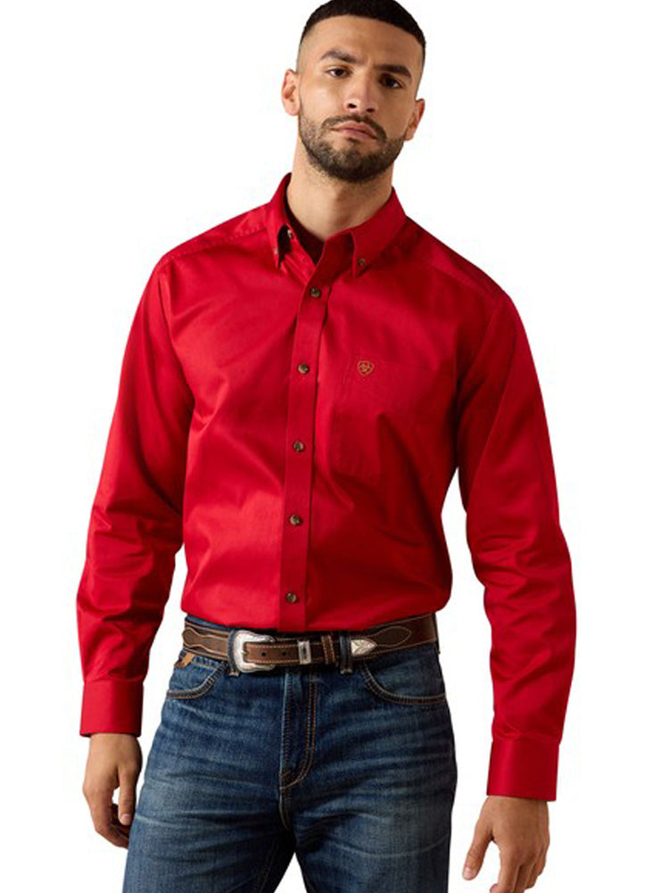 Solid Twill LS in Scarlet Sage by Ariat