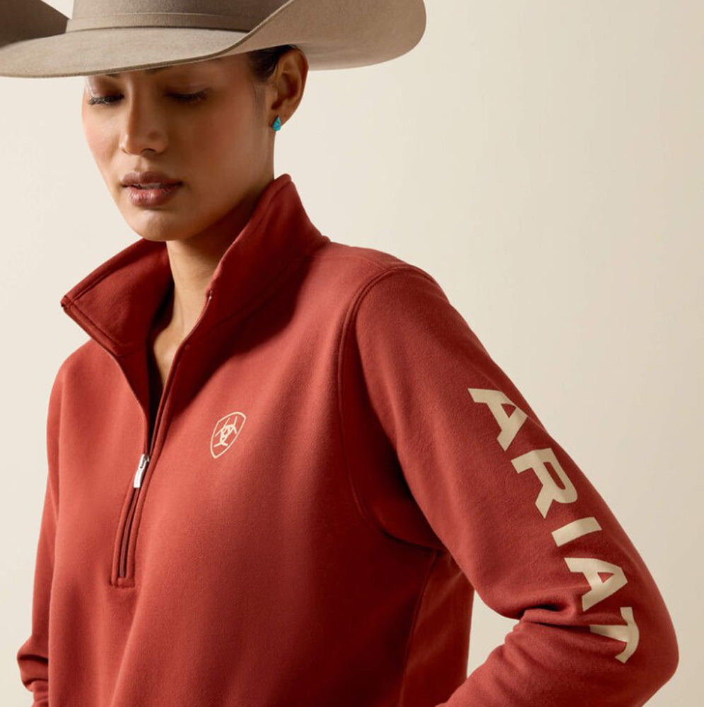 Foundation Logo 1/2 Zip Sweatshirt in Burnt Henna by Ariat