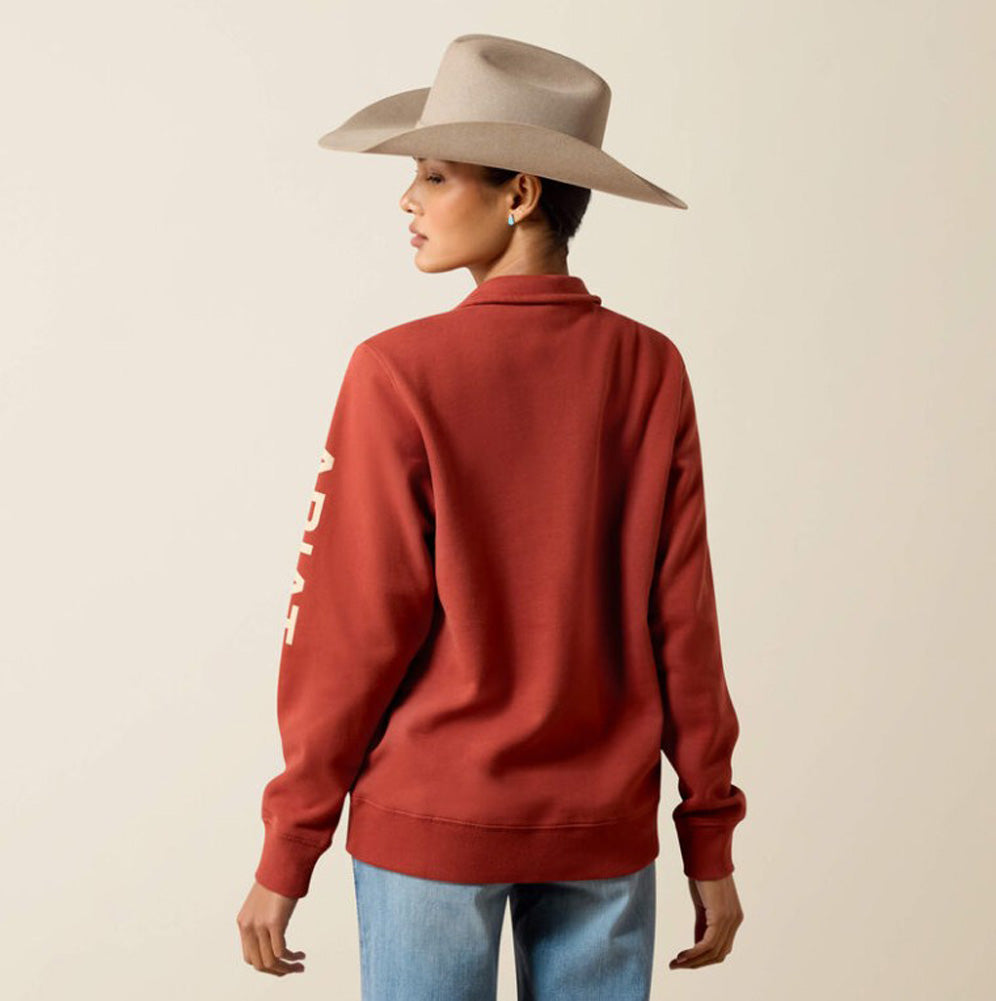 Foundation Logo 1/2 Zip Sweatshirt in Burnt Henna by Ariat