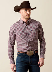Mens Pro Series Jarvis Ls Shirt Blue Night Micro Plaid by Ariat