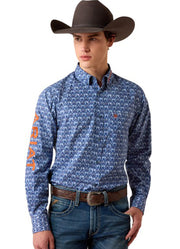 Team Eric Fitted LS in Blue Multi Ikat by Ariat