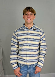 MNS Newll Fitted Shirt Biscotti Southwest Stripe by Ariat