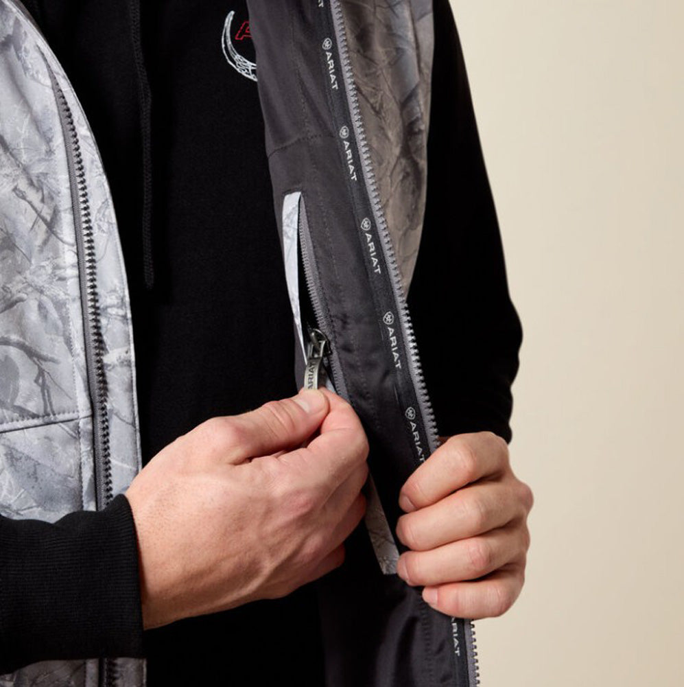Logo Softshell Vest in Grey Camo by Ariat