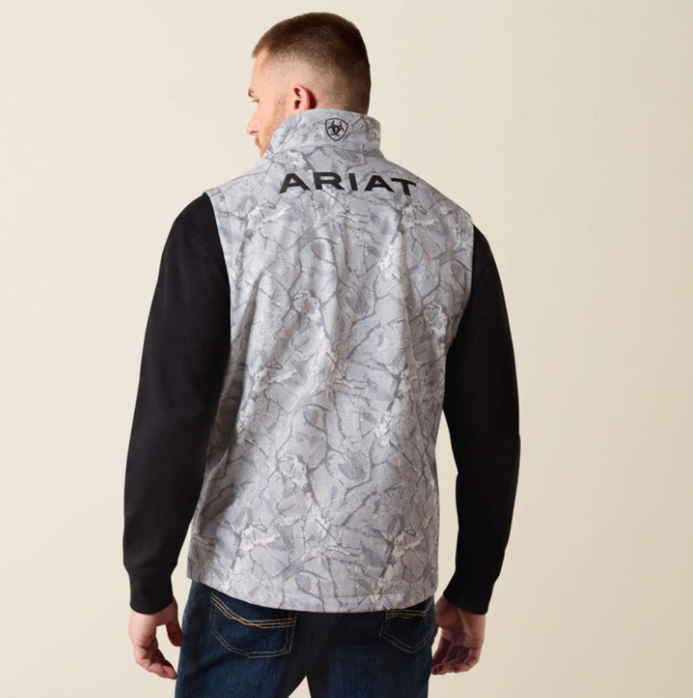 Logo Softshell Vest in Grey Camo by Ariat