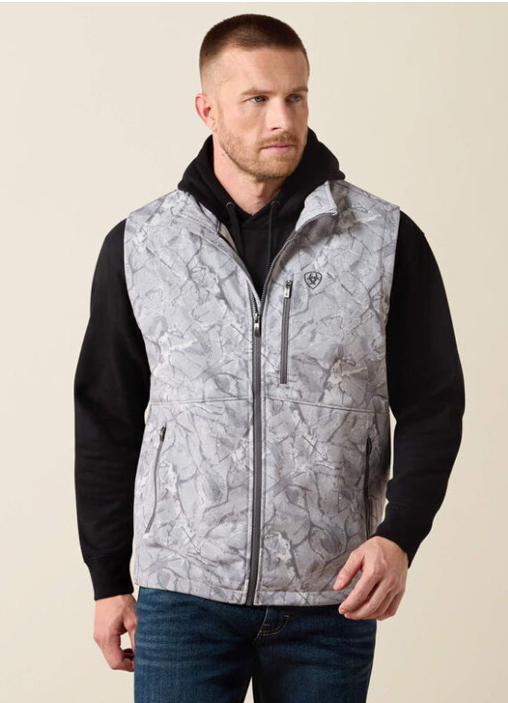 Logo Softshell Vest in Grey Camo by Ariat