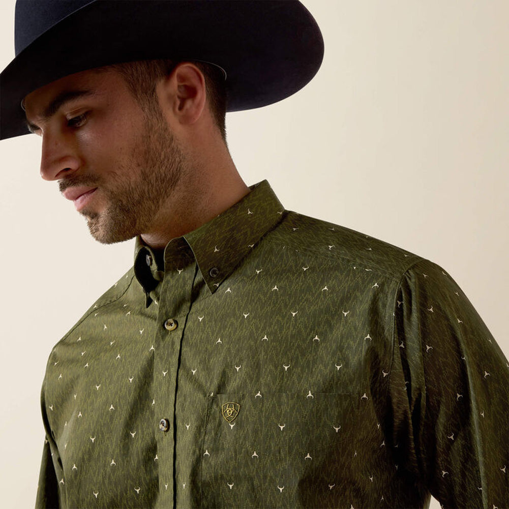 Men Chad LS Shirt GRP LF IKT Lnhrn by Ariat