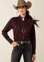 Earthbound West LS Snap Shirt in Chocolate Plum by Ariat