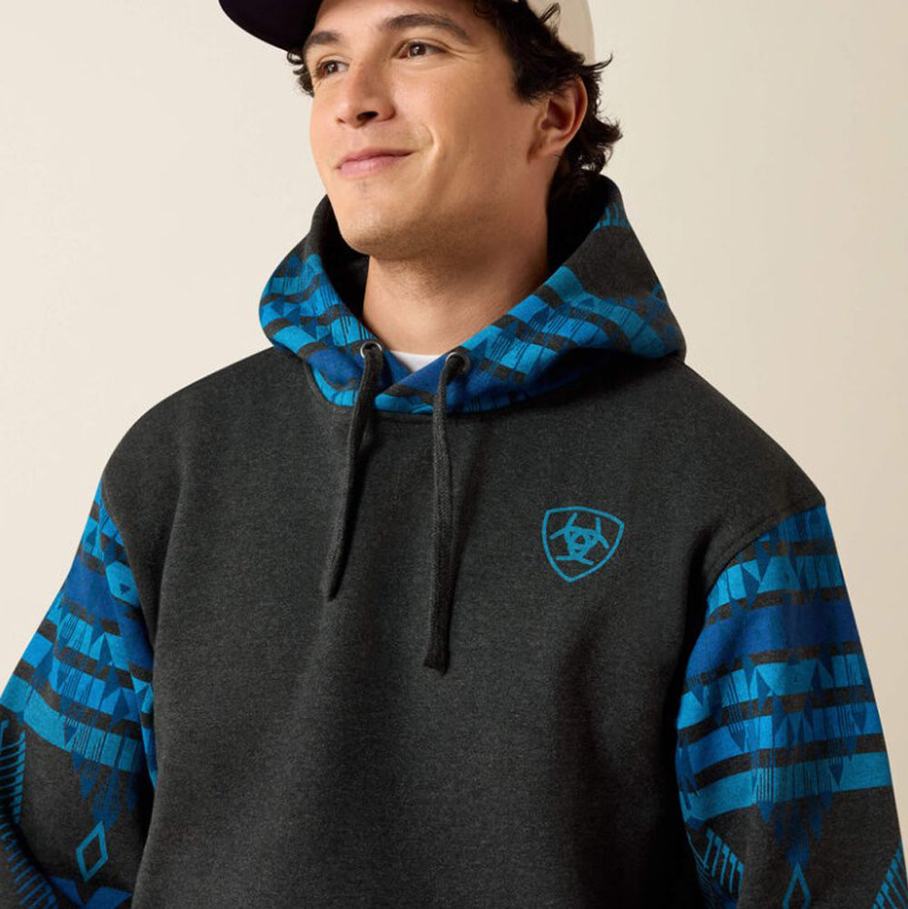 Southwestern Colorblock Hoodie in Charcoal Heather by Ariat