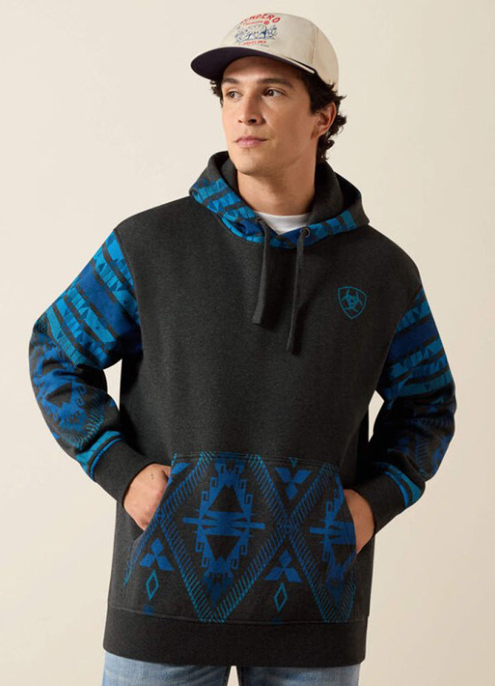 Southwestern Colorblock Hoodie in Charcoal Heather by Ariat