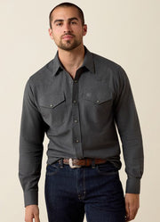 Solid Twill Fitted LS Snap in Charcoal Heather by Ariat