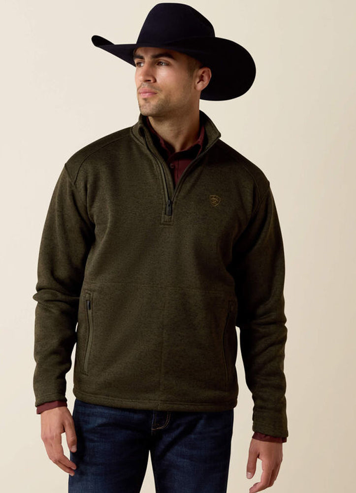 Caldwell 1/4 Zip Sweater in Dark Green by Ariat International