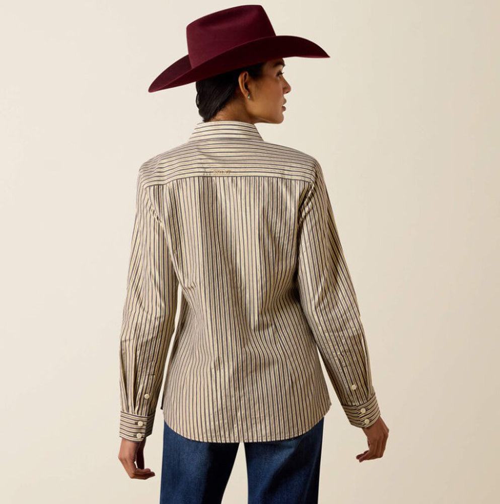 Kirby LS in Chocolate Plum Stripe by Ariat