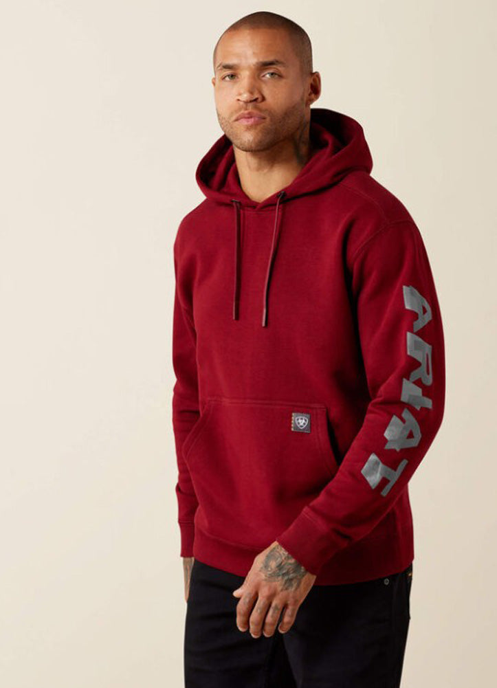 Rebar Lightweight Hoodie in Pomegranate/Licorice by Ariat