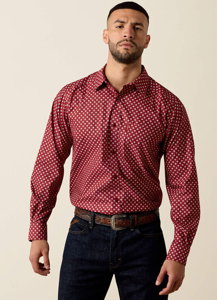 Everything Classic Fit Shirt in Biking Red Geo Print by Ariat International