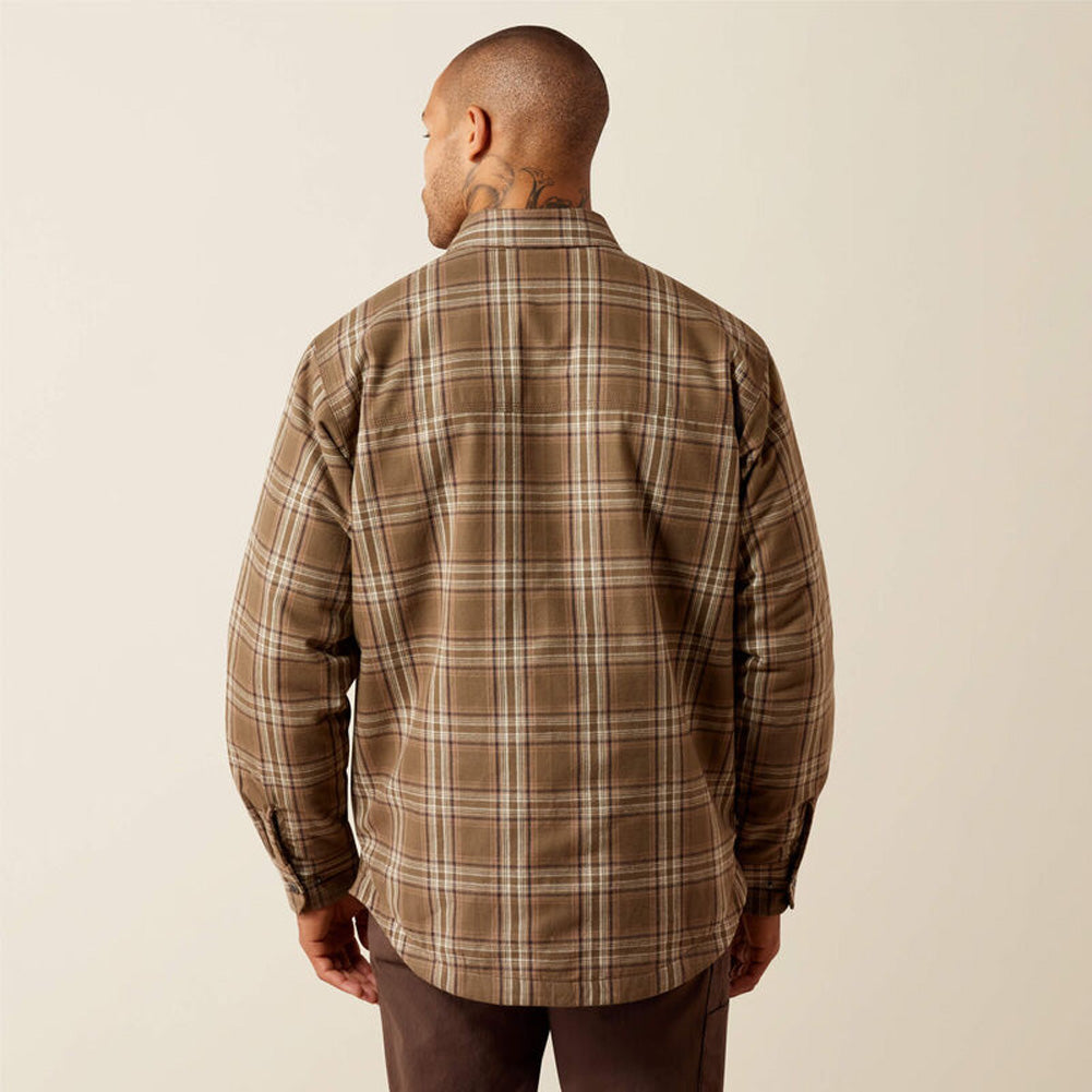 Rebar Flannel Insulated Shirt Jacket in Canteen by Ariat