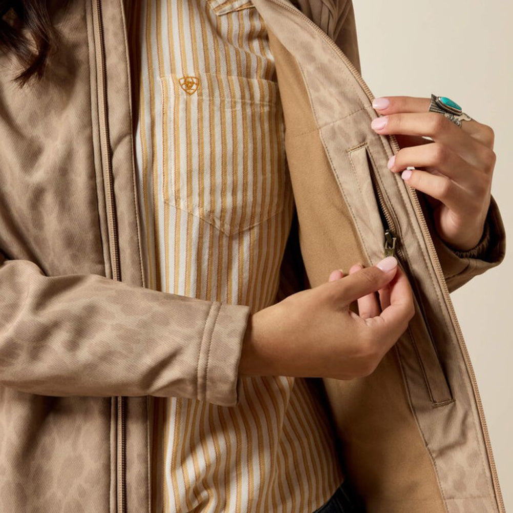 Ariat Logo Softshell Jacket in Faded Leopard by Ariat