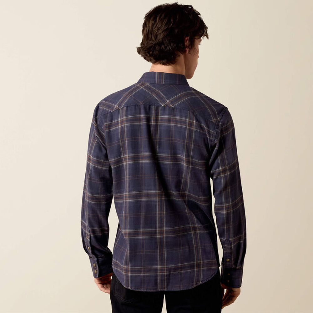 Retro Haas Fitted Snap Shirt in Ombre Blue Plaid by Ariat International