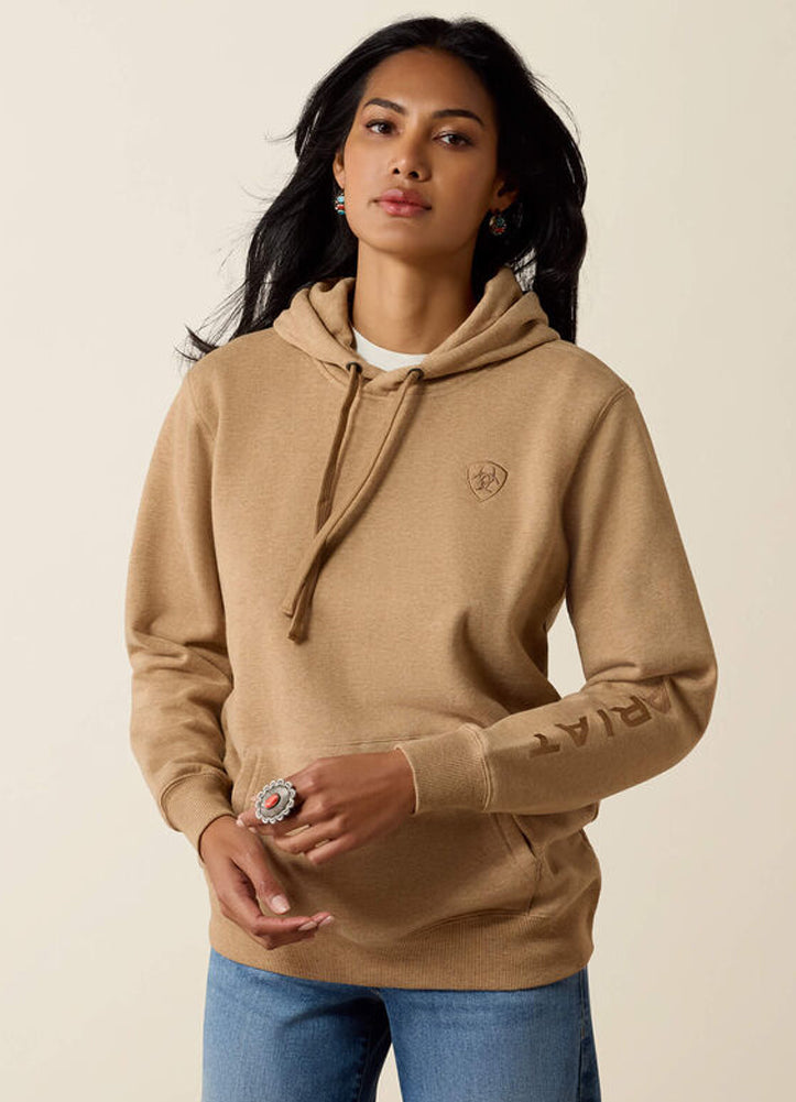 Ariat Logo 2.0 Hoodie in Khaki Heather by Ariat International