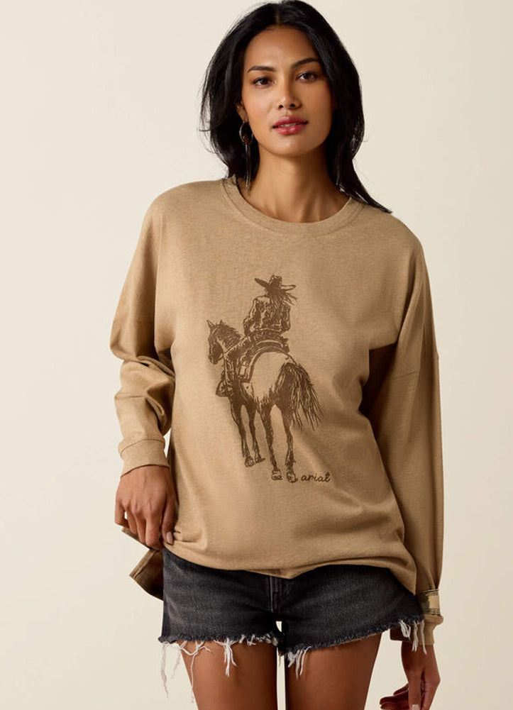 Canvas Oversized LS Shirt in Khaki Heather by Ariat International