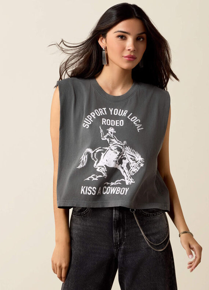 Ariat Kiss A Cowboy SS in Faded Black by Ariat