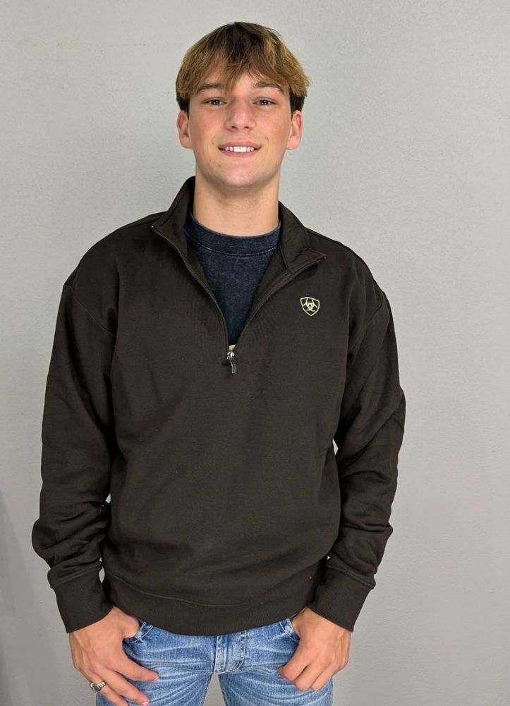 Holiday 1/4 Zip Sweatshirt in Delicioso by Ariat International