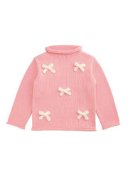 Pink Bow Rollneck Sweater by Mud Pie