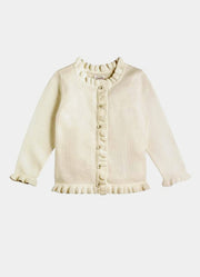 Ivory Ruffle Cardigan by Mud Pie
