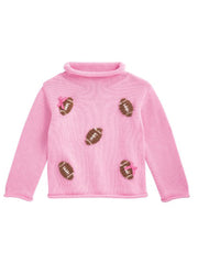 Girl Football Roll Neck Sweater by Mud Pie
