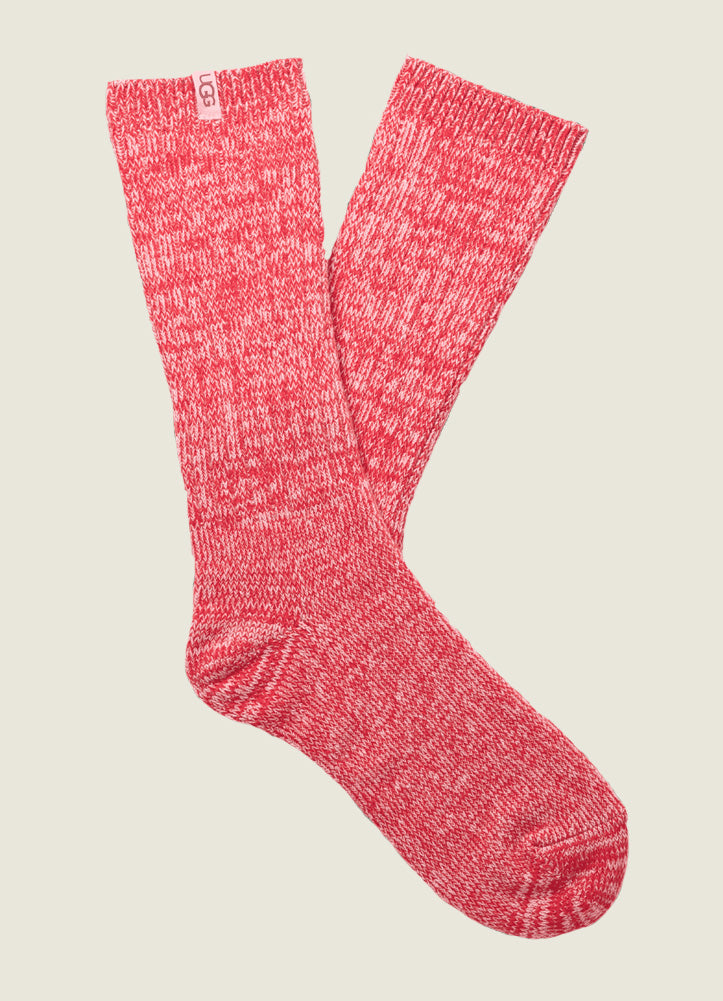 Rib Knit Slouchy Crew Sock in Hibiscus Pink by UGG