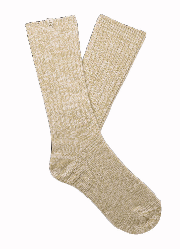 Rib Knit Slouchy Crew Sock in Muted Brass by UGG