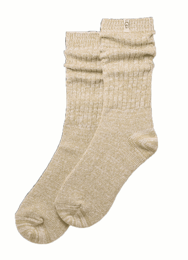 Rib Knit Slouchy Crew Sock in Muted Brass by UGG
