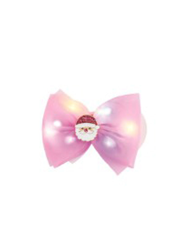 Hot Pink Christmas Light Up Bow by Mud Pie