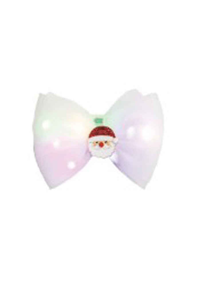 White Christmas Light Up Bow by Mud Pie
