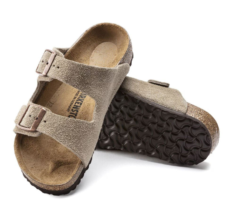 Arizona Kids in Taupe Suede Narrow Width by Birkenstock