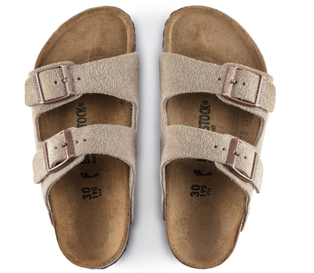 Arizona Kids in Taupe Suede Narrow Width by Birkenstock